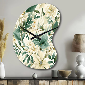Subdued Oasis Boho Pattern - Asymmetric Metal Wall Clock
